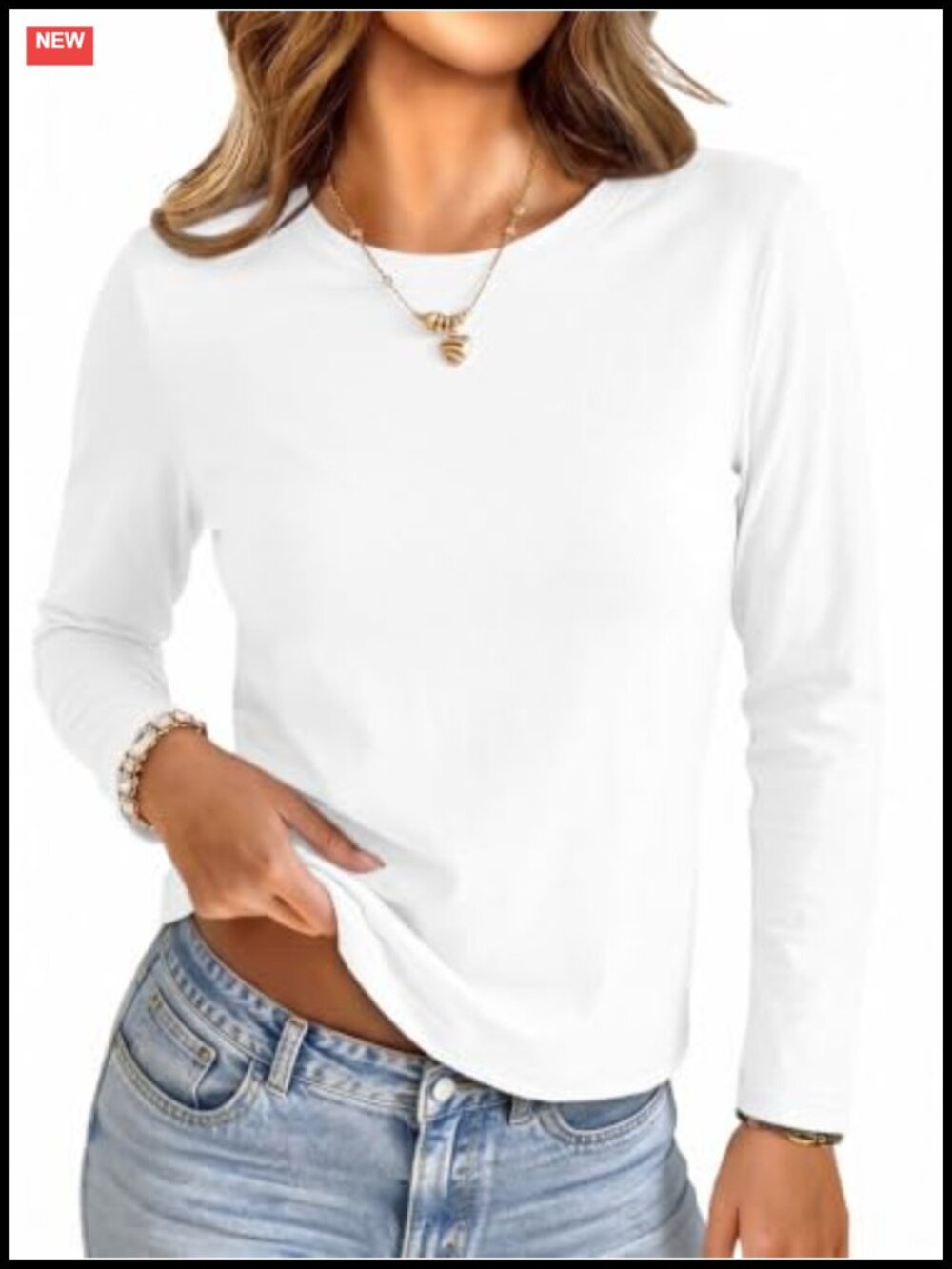 Loose Fit Crop Top Long Sleeve Crew Neck Pullover Women's Casual Tee